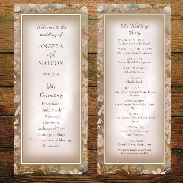 Garden Blooms Bröllop Flat Program (Skapare uppladdad)