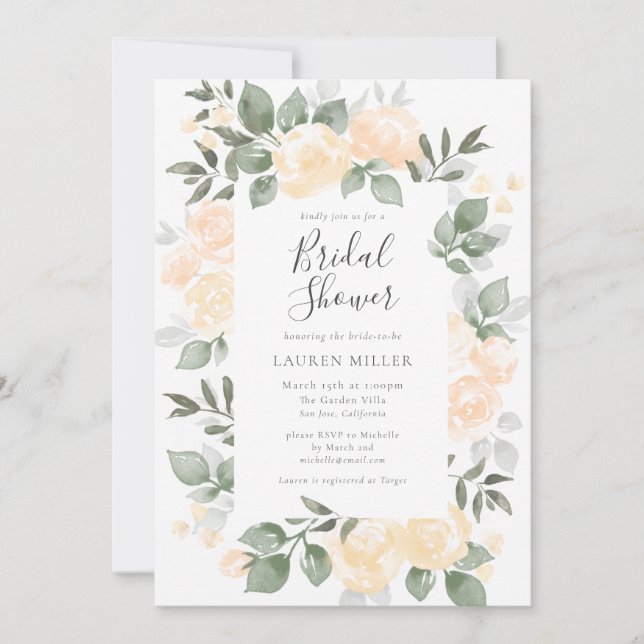 Garden BloomsBridal Shower-inbjudan Inbjudningar (Framsida)