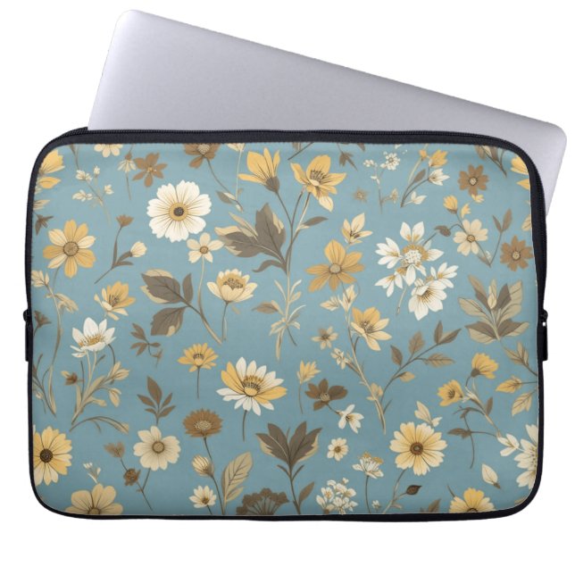 Garden Blue Bloom Laptop Fodral (Framsidan)