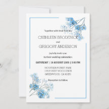 Garden Blue Watercolor Forget-Me-Not Wedding