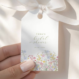 Garden Boho Wildflowers Bridal shower Presentetikett