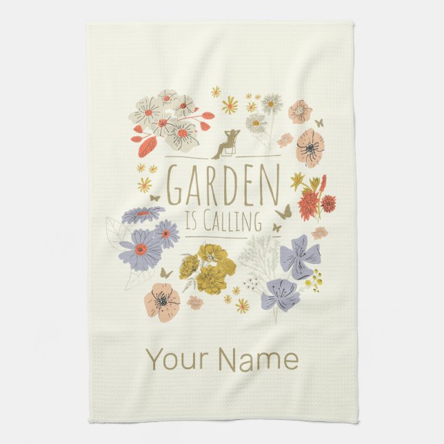 Garden Botaniska blommor för  Mamma och Pappa Kökshandduk (Vertikal)