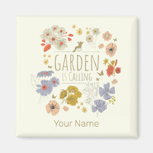 Garden Botaniska blommor för Mamma och Pappa Magnet