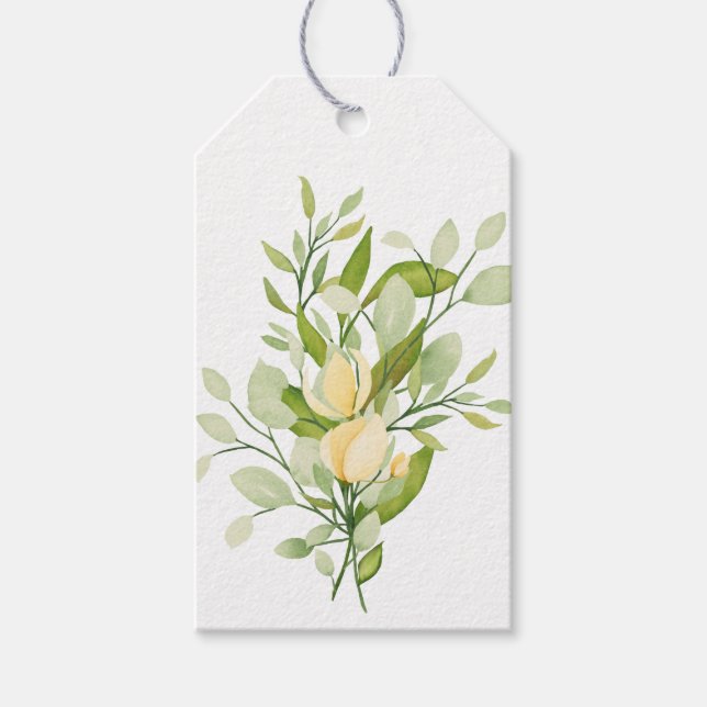 Garden Bouquet med Märkrn Foliage Gift Presentetikett (Framsidan)