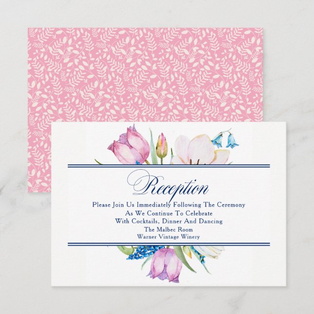 Garden Bouquet-mottagning Inbjudningar (Fram/baksida)