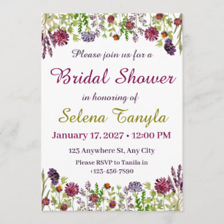 Garden Bridal Shower Invitation Card Inbjudningar