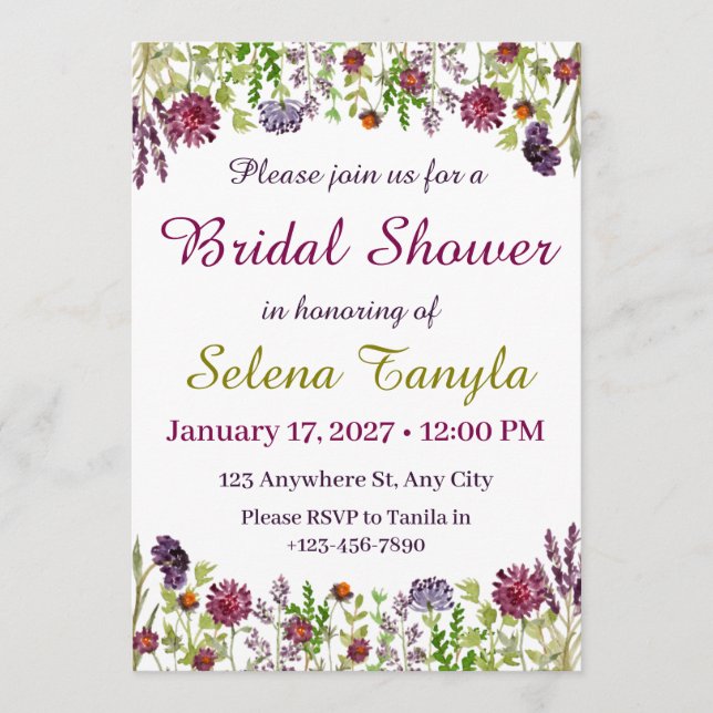 Garden Bridal Shower Invitation Card Inbjudningar (Framsida)