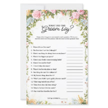 Garden Bridal Shower What did the Groom Say Game