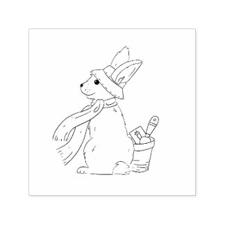 Garden Bunny Rubber Stamp Självfärgande Stämpel