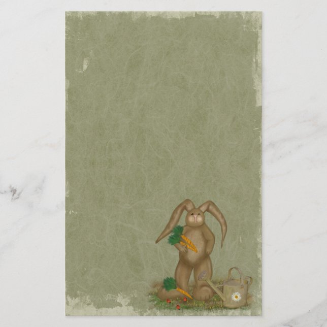 Garden Bunny- Stationery- no linjer Brevpapper (Framsida)