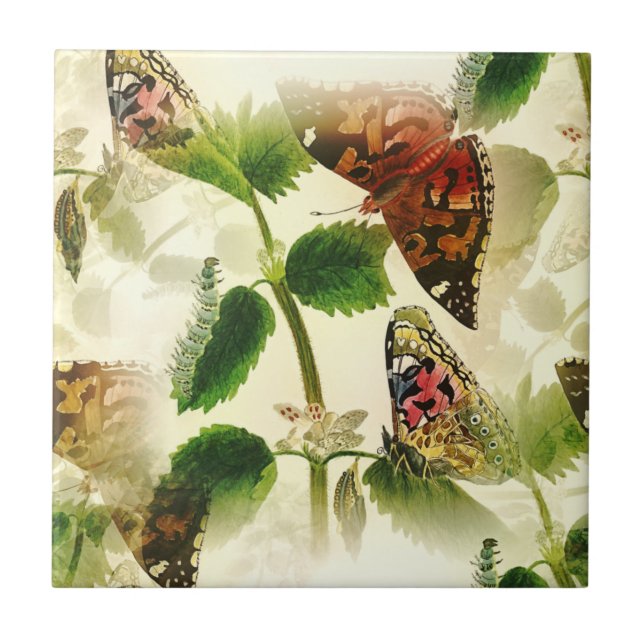 Garden Butterflies  Kakelplatta (Framsidan)