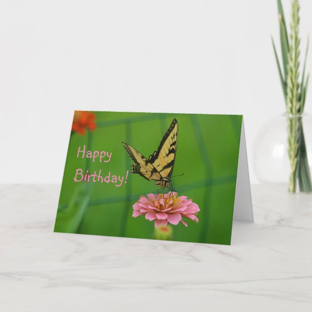 Garden Card för grattis på födelsedagen Butterfly Helgkort (Framsida)