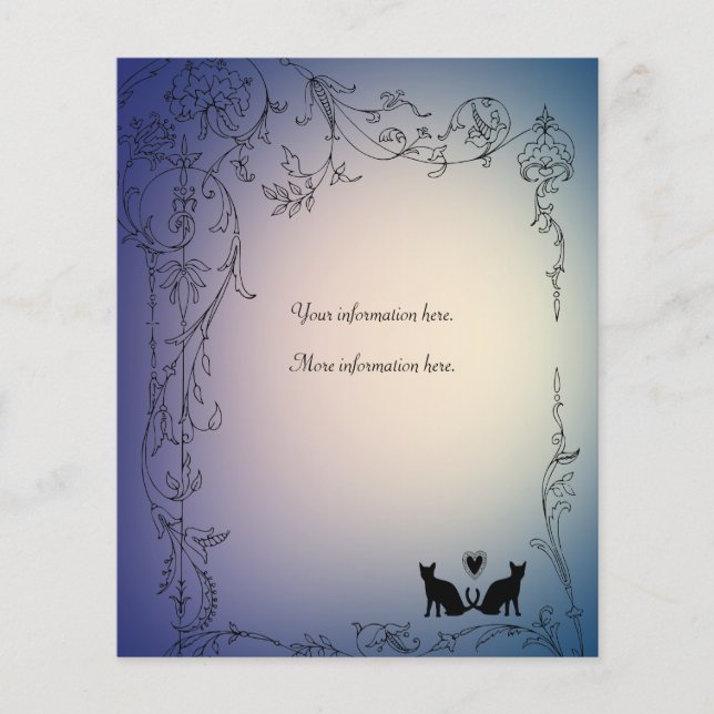 Garden Cat Lovers Bröllop Infoga (Framsida)