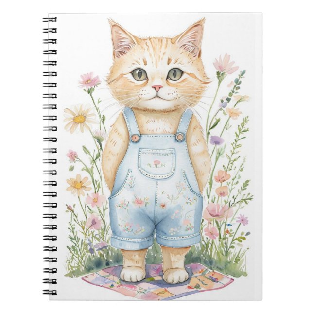 Garden Cat Notebook eller Journal Anteckningsbok (Framsidan)