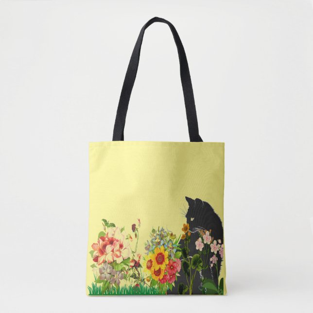 Garden Cat Tote Bag Tygkasse (Framsida)
