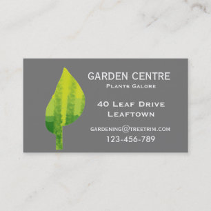 Garden Center grönt löv ekonatur Visitkort