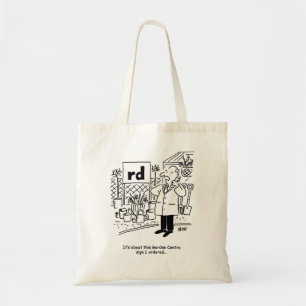 Garden Center-skylt. Funny Bag Tygkasse