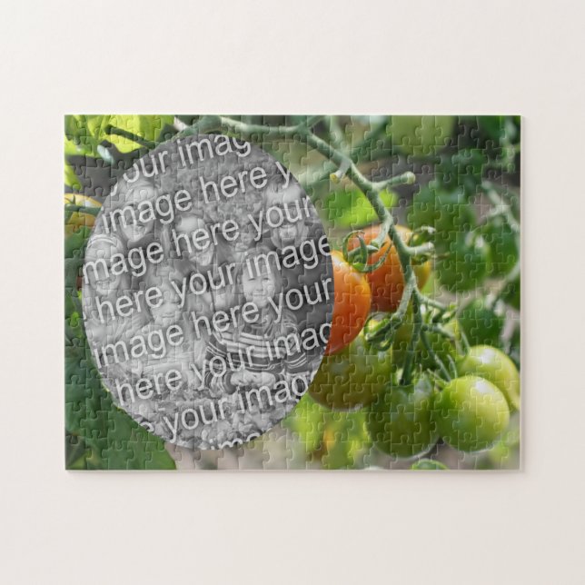 Garden Cherry Tomates lägg till ditt foto Pussel (Horisontell)