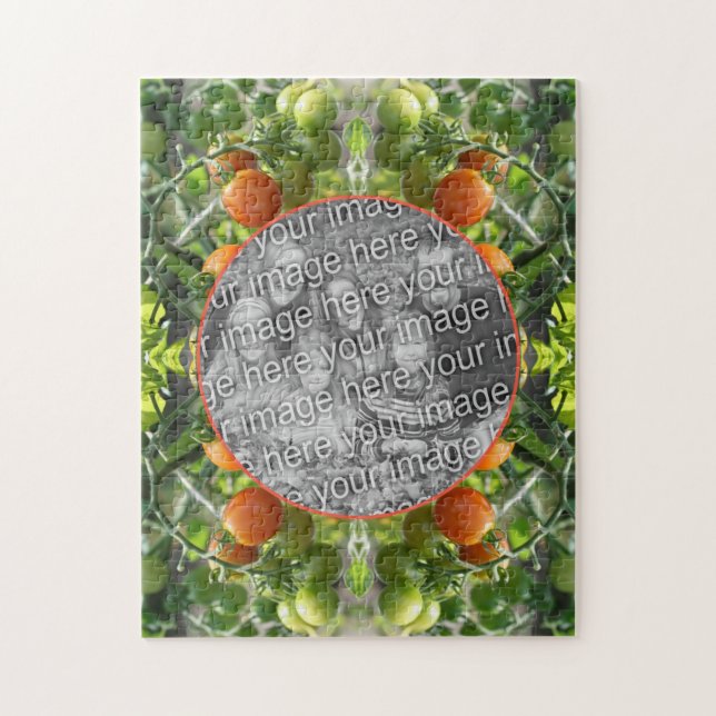 Garden Cherry Tomates Ram Lägg till ditt eget foto Pussel (Vertikal)