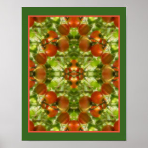 Garden Cherry Tomatis Nature Spegel Abstrakt Poster