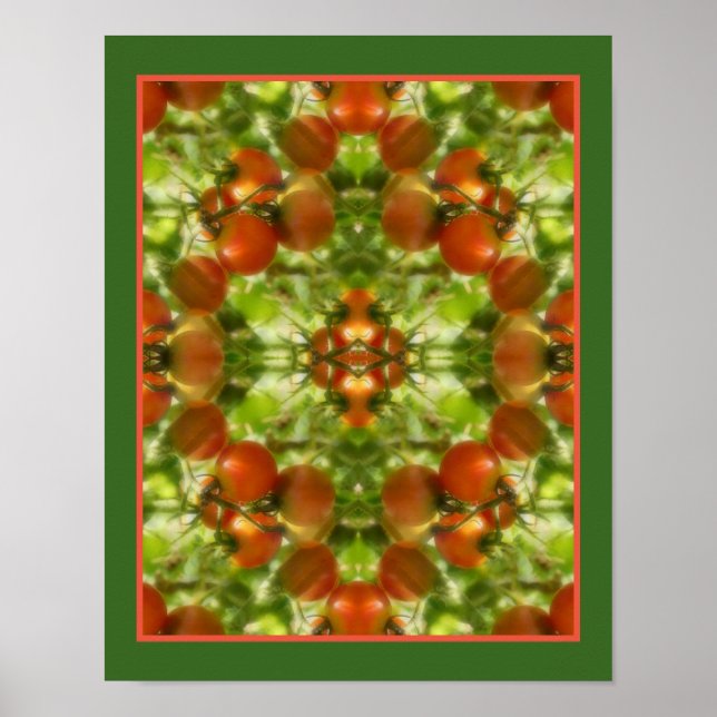 Garden Cherry Tomatis Nature Spegel Abstrakt Poster (Framsidan)