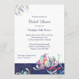 Garden Chrysanthemum Navy Möhippa Inbjudningar