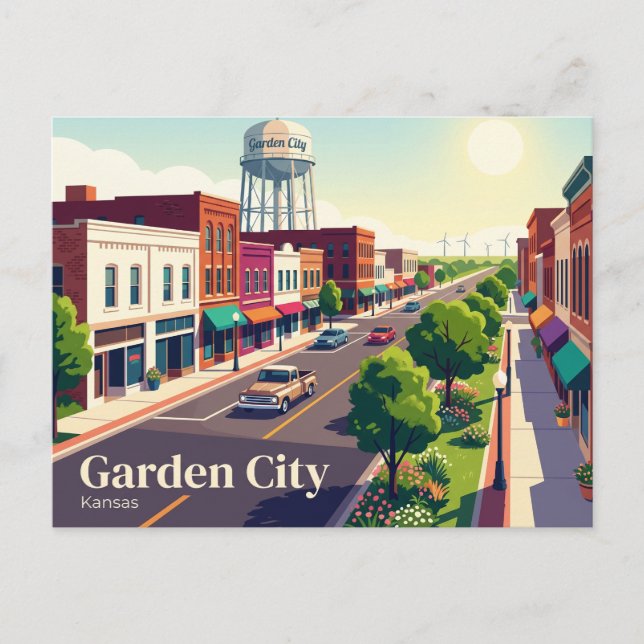 Garden City, Kansas Kansas Vykort (Framsida)