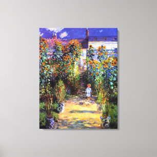 Garden Claude Monet-sommarsolrosblommor Canvastryck