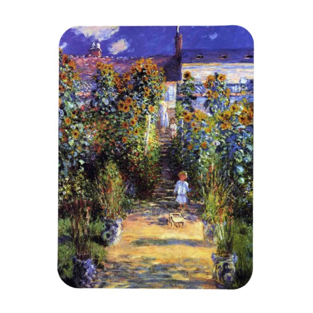 Garden Claude Monet-sommarsolrosblommor Magnet (Vertikal)