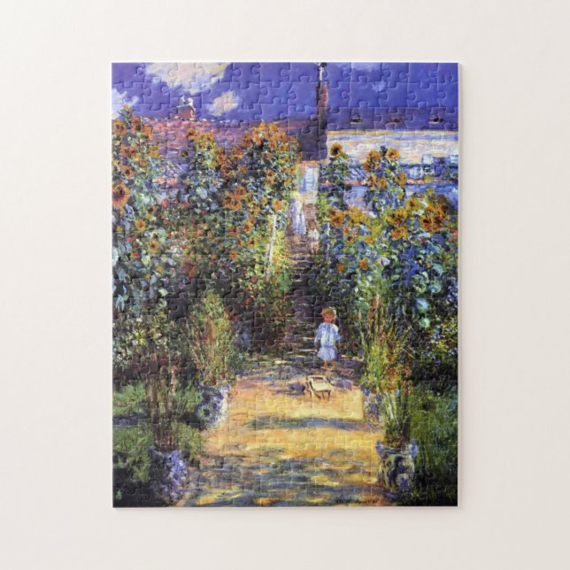 Garden Claude Monet-sommarsolrosblommor Pussel (Vertikal)