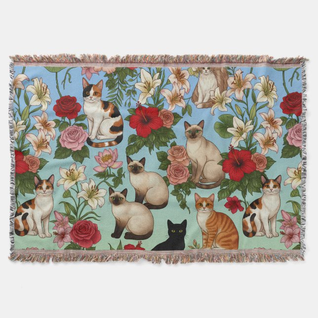 Garden Companions – Floral Cats in Bloom Filt (Framsidan)