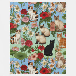 Garden Companions – Floral Cats in Bloom Fleecefilt