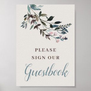 Garden Crest Äggskal Bröllopsgästbok Poster