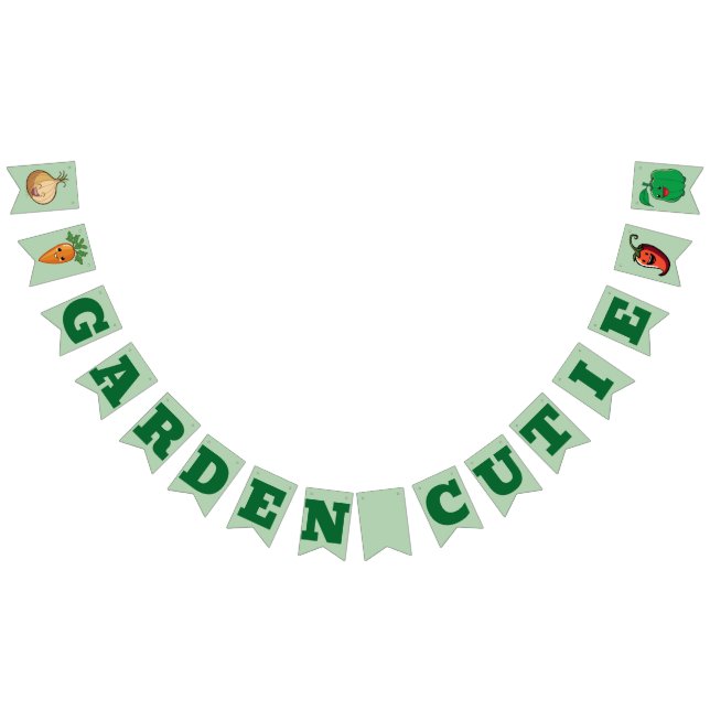 Garden Cutie Smiling Veggies Baby Shower Vimplar (Alla)