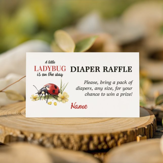 Garden Daisy Little Ladybug Baby Shower Diaper Tilläggskort (Skapare uppladdad)