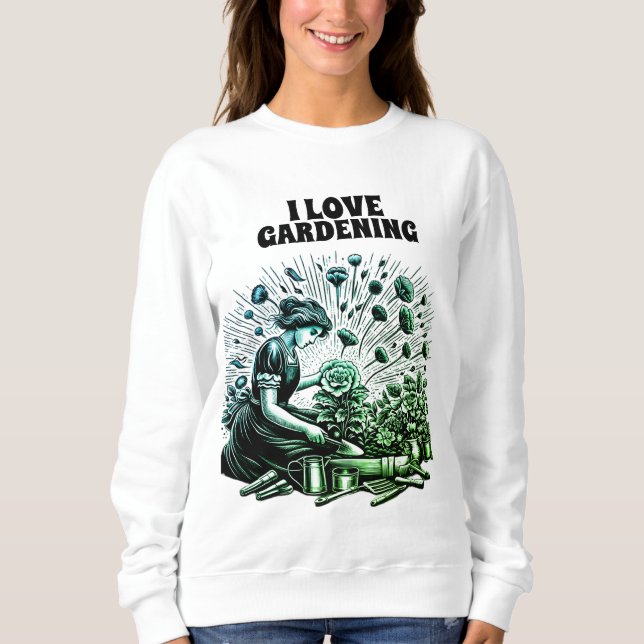 Garden Dam som atomeftermiddag T Shirt (Framsida)