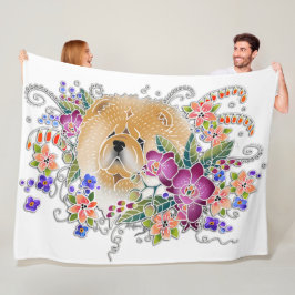 GARDEN DANCE CHOW white- Fleece Blanket 3-storleka