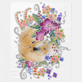 GARDEN DANCE CHOW white- Fleece Blanket 3-storleka