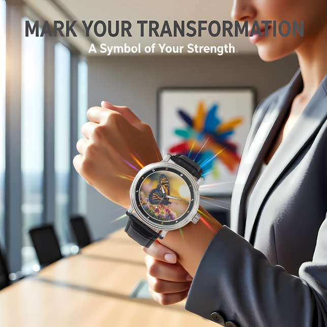 Garden Dawn" - Vibrant Butterfly & Floral  Armbandsur (Skapare uppladdad)