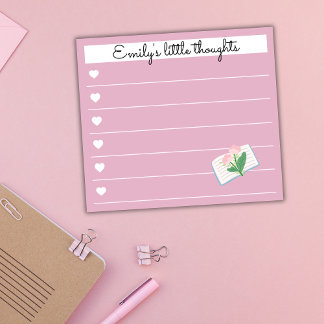 Garden Day Dreams – Heart & Floral Personalized  Post-it Block