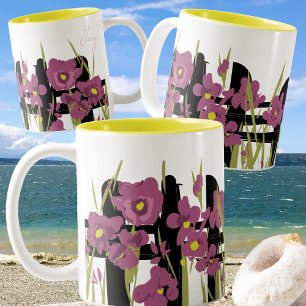 Garden Delight: Handgjorda keramiska Mugg med Flor