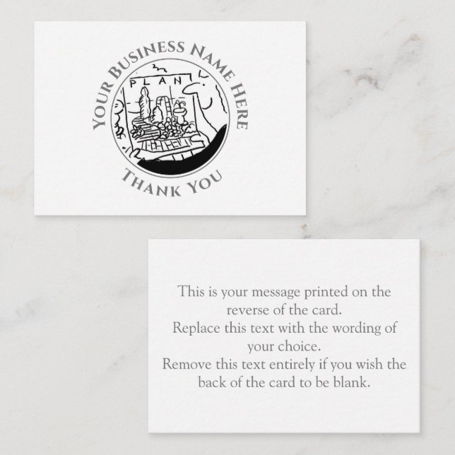 Garden Design Landscaping Tackkort Card Anteckningskort (Fram/baksida)