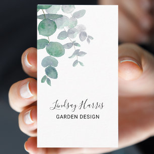 Garden Design Watercolor Eucalyptus Visitkort