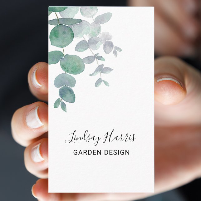 Garden Design Watercolor Eucalyptus Visitkort (Skapare uppladdad)
