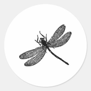 Garden Dragonfly Print Gift Tee Runt Klistermärke