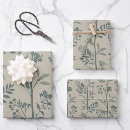 Garden Dream Elegant Botanicals teal & beige