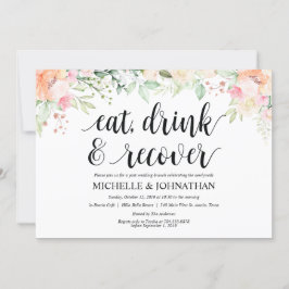 Garden Elegance Blommigt Post Bröllop Brunch Inbju Inbjudningar