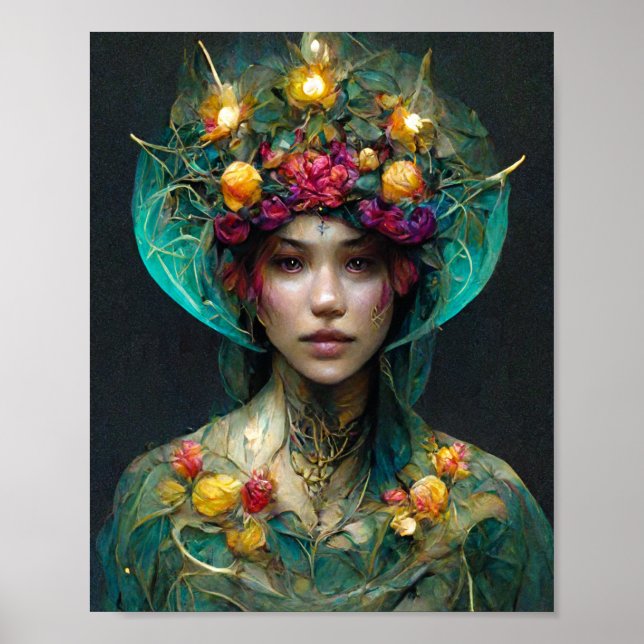 Garden Elf Fantasy Art Poster (Framsidan)