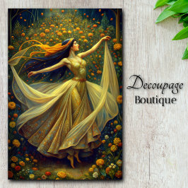Garden Enchantress Golden Twilight Dance Decoupage