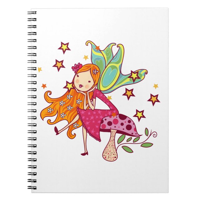 Garden Fairy on Mushroom Anteckningsbok (Framsidan)